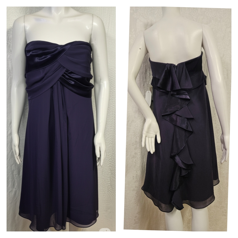 David's Bridal Strapless, Purple/Eggplant Dress, 16, NWT✔️ - Picture 1 of 15